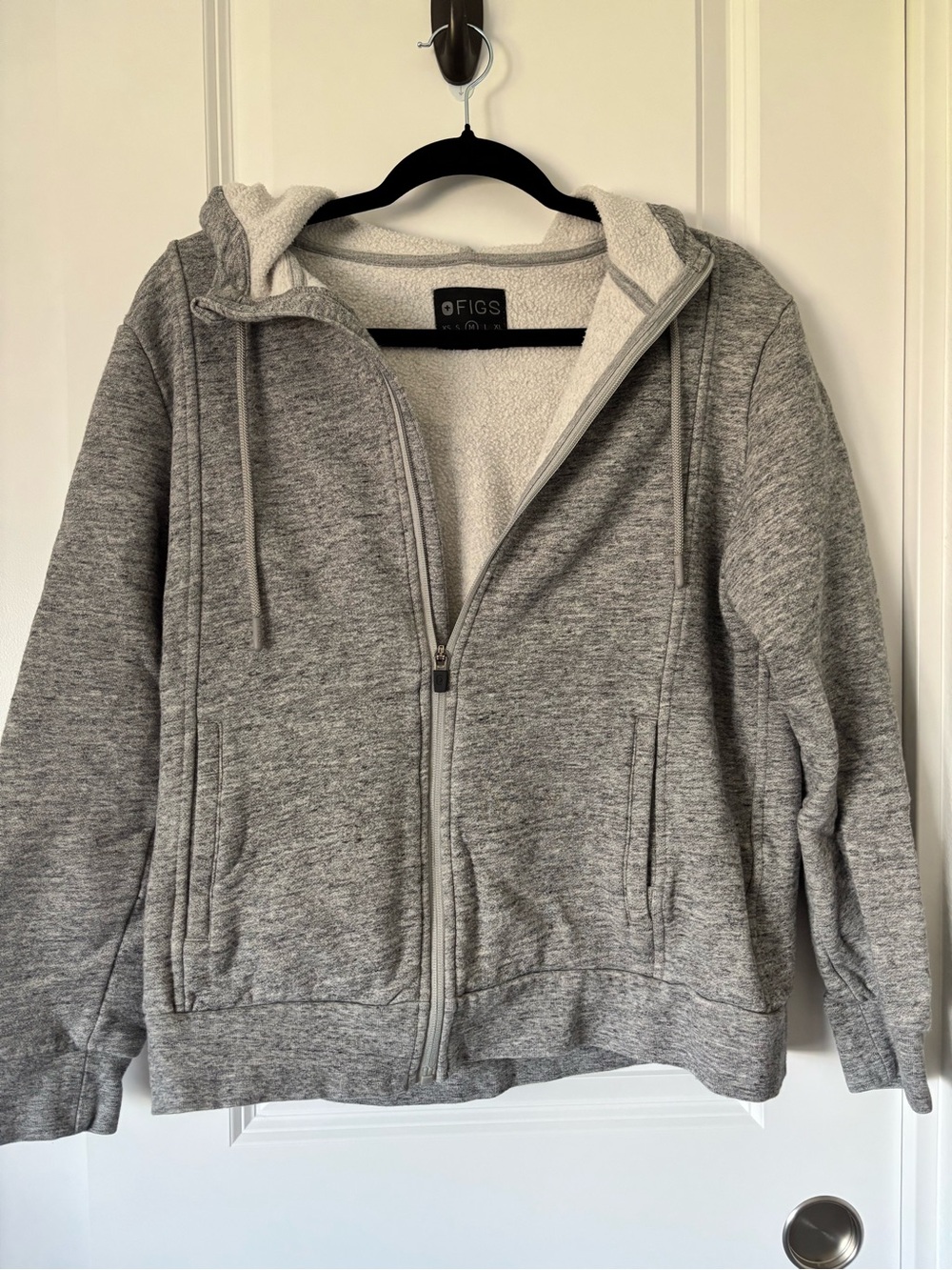 Figs Heather Gray On Shift Zip-Up Hoodie
